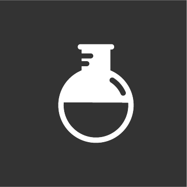 Icon of a science beaker containing liquid. Representing Strategy